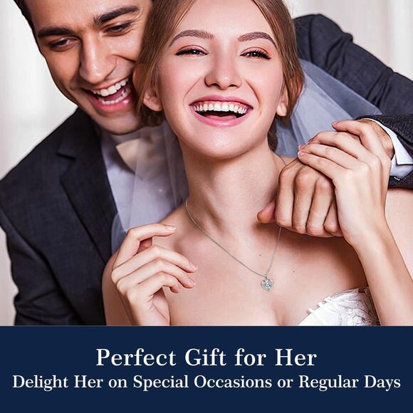 Moissanite Heart Necklace for Women 1.0ctD Silver Gold Plated Gift - Picture 7 of 7